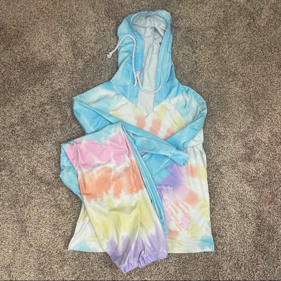 Pants - Women’s Tie Dye Rainbow Jogger Hoodie Set